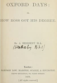 Oxford Days; or, How Ross Got His Degree