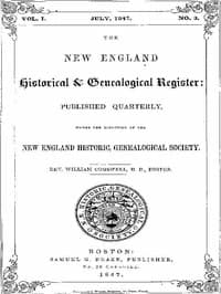 The New England Historical & Genealogical Register, Vol. 1, No. 3, July 1847