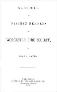 Sketches of Fifteen Members of Worcester Fire Society book cover