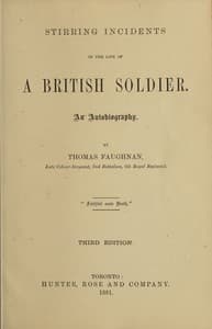 Stirring Incidents in the Life of a British Soldier: An Autobiography