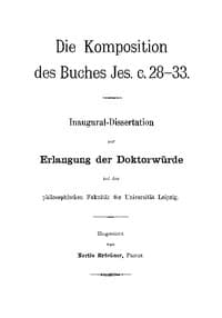 Die Komposition des Buches Jes. c. 28-33. book cover