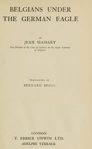 Belgians Under the German Eagle book cover