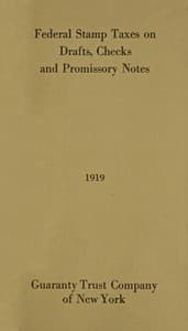 Federal Stamp Taxes on Drafts, Checks and Promissory Notes, 1919 book cover