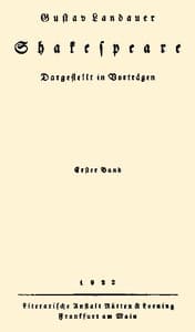 Shakespeare (Volume 1 of 2)
Dargestellt im Vorträgen