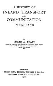 A History of Inland Transport and Communication in England book cover