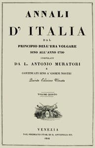 Annali d'Italia, vol. 5
dal principio dell'era volgare sino all'anno 1750