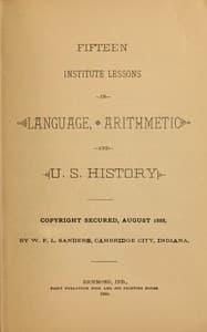Fifteen Institute Lessons in Language, Arithmetic, and U.S. History book cover