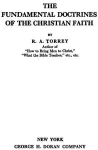 The Fundamental Doctrines of the Christian faith book cover