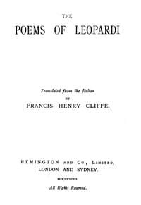 The poems of Leopardi