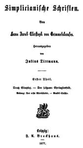 Simplicianische Schriften, Erster Theil (von 2) book cover