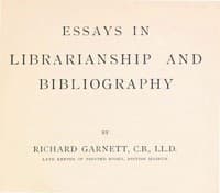 Essays in Librarianship and Bibliography