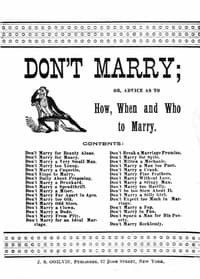 Don't Marry; or, Advice on How, When and Who to Marry book cover