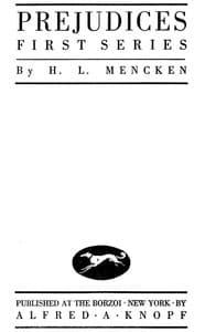 Prejudices, first series