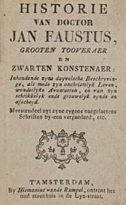Historie van Doctor Jan Faustus, grooten tooveraer en zwarten konstenaer
