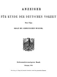 Anzeiger für Kunde der deutschen Vorzeit, 27. Band, 1880
Organ des Germanischen Museums book cover