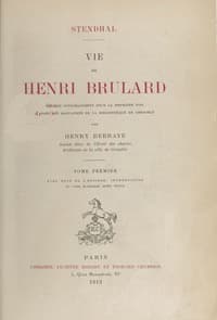 Vie de Henri Brulard, tome 1