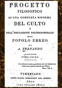 Progetto filosofico di una completa riforma del culto e dell'educazione politico-morale del popolo ebreo, Tomo I