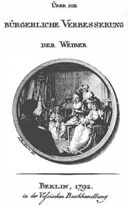 Über die bürgerliche Verbesserung der Weiber book cover