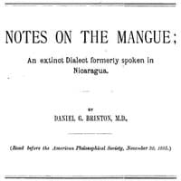 Notes on the Mangue: An Extinct Dialect Formerly Spoken in Nicaragua book cover
