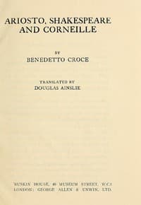 Ariosto, Shakespeare and Corneille