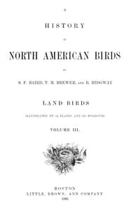A History of North American Birds; Land Birds; Vol. 3 of 3 book cover