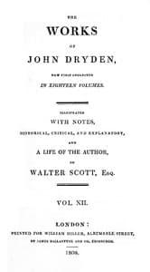 The Works of John Dryden, Now First Collected in Eighteen Volumes; Vol. 12