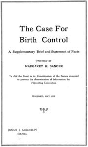 The Case for Birth Control: A Supplementary Brief and Statement of Facts book cover