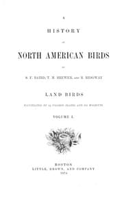 A History of North American Birds; Land Birds; Vol. 1 of 3 book cover