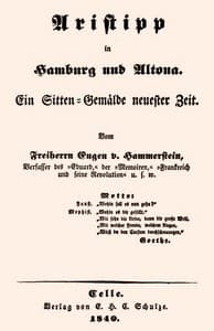 Aristipp in Hamburg und Altona: Ein Sitten-Gemälde neuester Zeit book cover