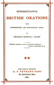 Representative British Orations Volume 2 (of 4)
With Introductions and Explanatory Notes book cover