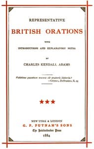 Representative British Orations Volume 3 (of 4)
With Introductions and Explanatory Notes book cover