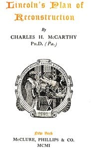 Lincoln's Plan of Reconstruction book cover