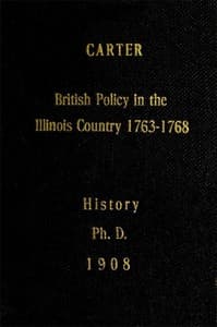 British Policy in the Illinois Country, 1763-1768 book cover