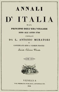 Annali d'Italia, vol. 6
dal principio dell'era volgare sino all'anno 1750