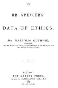 On Mr. Spencer's Data of Ethics