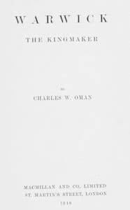 Warwick, the Kingmaker book cover