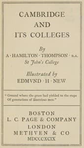 Cambridge and Its Colleges
