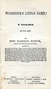 Woodcock's Little Game: A Comedy-Farce, In Two Acts book cover