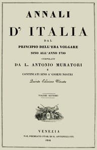 Annali d'Italia, vol. 7
dal principio dell'era volgare sino all'anno 1750