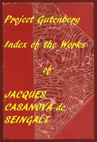 Index of the Project Gutenberg Memoirs of Casanova book cover