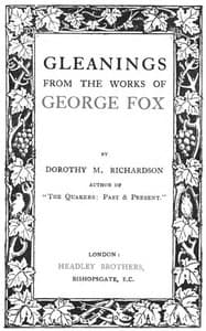 Gleanings from the Works of George Fox book cover