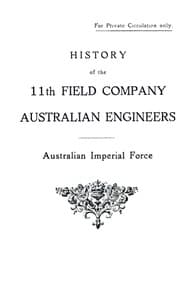 History of the 11th Field Company Australian Engineers, Australian Imperial Force