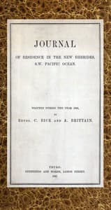 Journal of Residence in the New Hebrides, S.W. Pacific Ocean