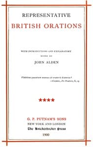 Representative British Orations Volume 4 (of 4)
With Introductions and Explanatory Notes book cover