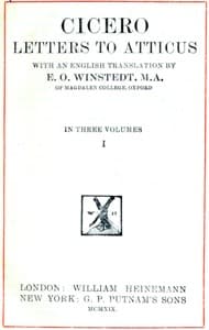 Cicero: Letters to Atticus, Vol. 1 of 3