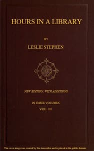 Hours in a Library, Volume 3
New Edition, with Additions
