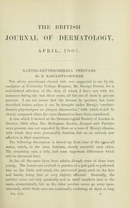 The British Journal of Dermatology, April 1905