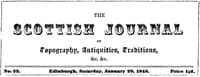 The Scottish Journal of Topography, Antiquities, Traditions, &c., Vol. I, No. 22, January 29, 1848 book cover