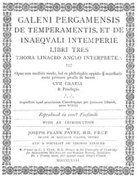 Galeni pergamensis de temperamentis, et de inaequali intemperie