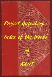 Index of the Project Gutenberg Works of Immanuel Kant book cover